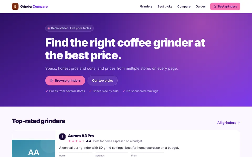 Bold template: home page